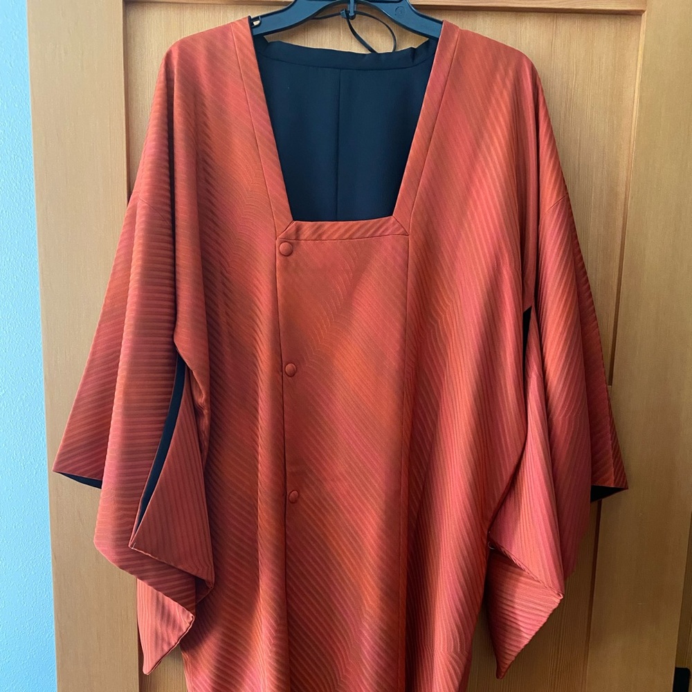 Men's Orange Kimono Shirt